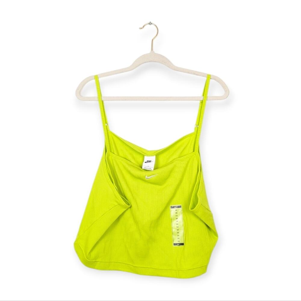 NWT Nike Lime Green Essential Ribbed Cropped Tank Top Size 3X